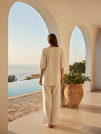 Cotton Embroidered Tunic With Palazzos Co-Ords Set