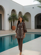 Cotton Floral Embroidered Shirt With TrouserCo-Ords Set