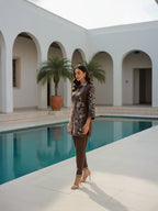 Cotton Floral Embroidered Shirt With TrouserCo-Ords Set