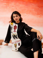 Cotton Hand Painted Shirt With Trouser Co-Ords Set