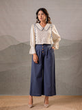 Zummer Off-White & Blue Cotton Co-Ord Set