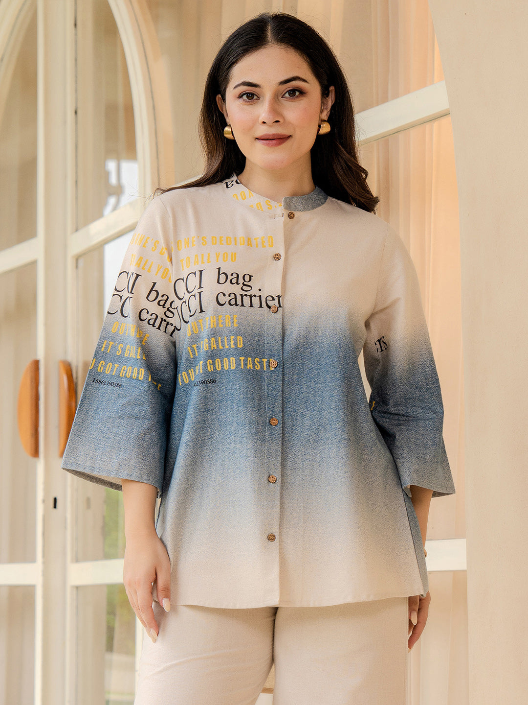 Cotton graphic printed Shirt With Trouser Co-Ords Set