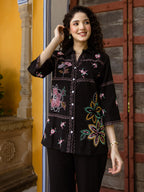Cotton Embroidered Shirt With TrouserCo-Ords Set