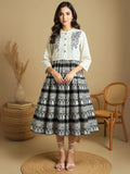 Fit And Flare Midi Dress with Embroidered Jacket