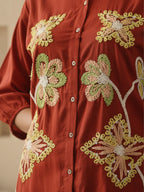 Cotton Embroidered Shirt With TrouserCo-Ords Set