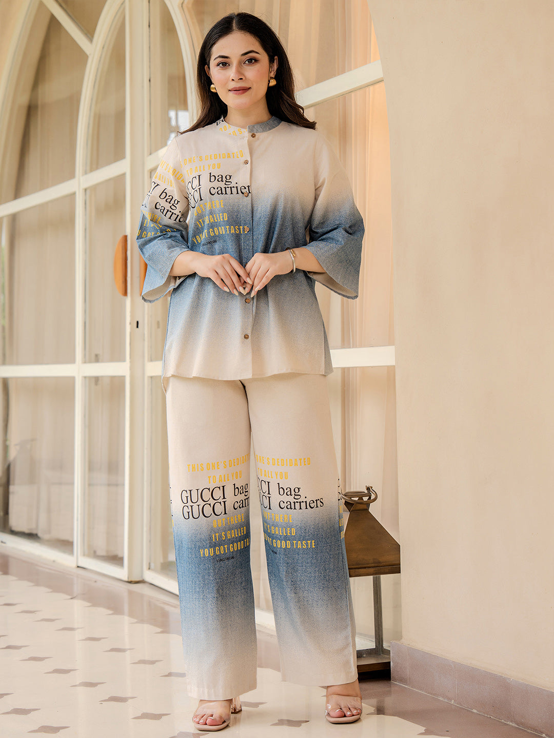 Cotton graphic printed Shirt With Trouser Co-Ords Set