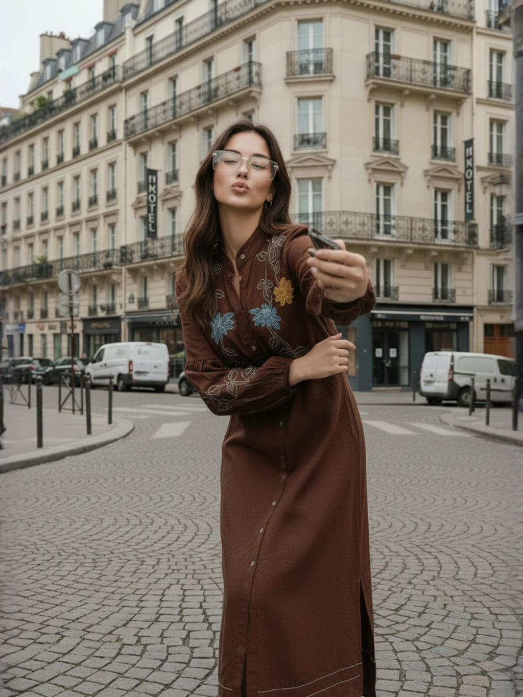 Zummer Embroidered midi Dress