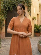 Zummer Women Floral Cotton Empire Midi Dress