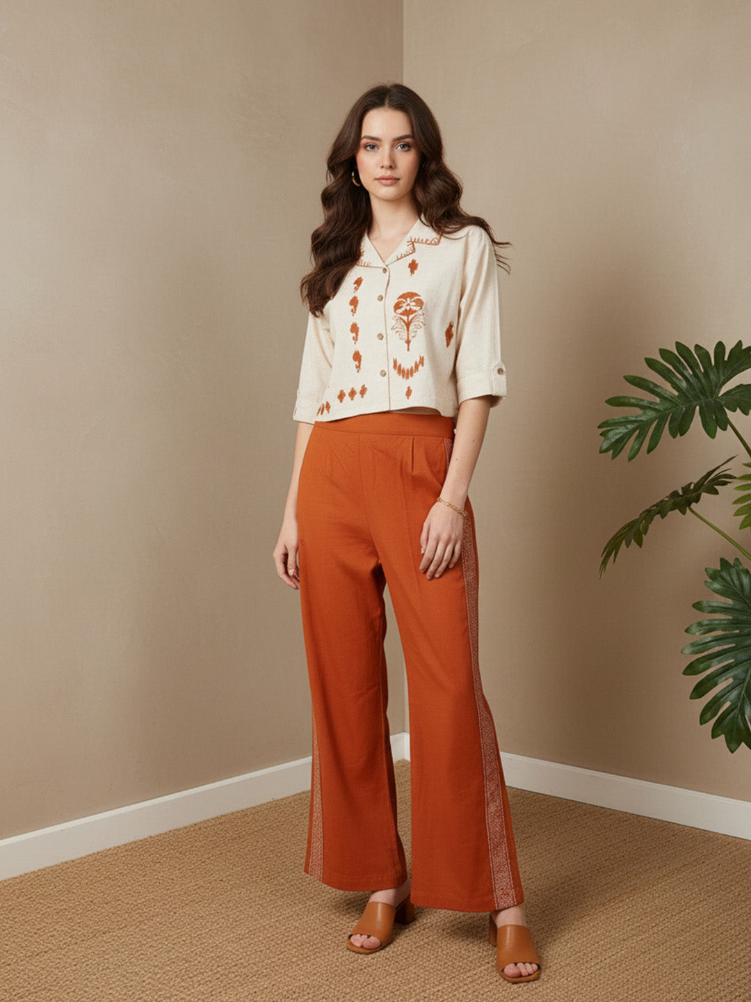 Zummer Embroidered Cotton Co-Ord Set