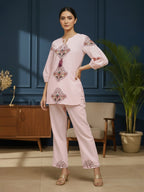 Cotton Embroidered Tunic With TrouserCo-Ords Set