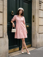 Zummer Embroidered Shirt Dress – Peach