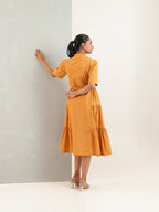 Zummer Mustard Cotton Shirt Dress
