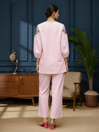 Cotton Embroidered Tunic With TrouserCo-Ords Set