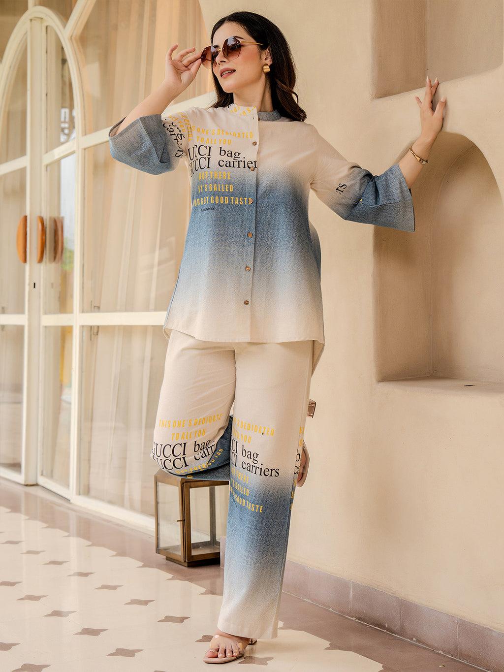 Cotton graphic printed Shirt With Trouser Co-Ords Set