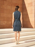 Blue Blast Denim Sleeveless Mini Dress