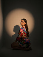 Satin Multi Abstract Side Cut Out Short Dress