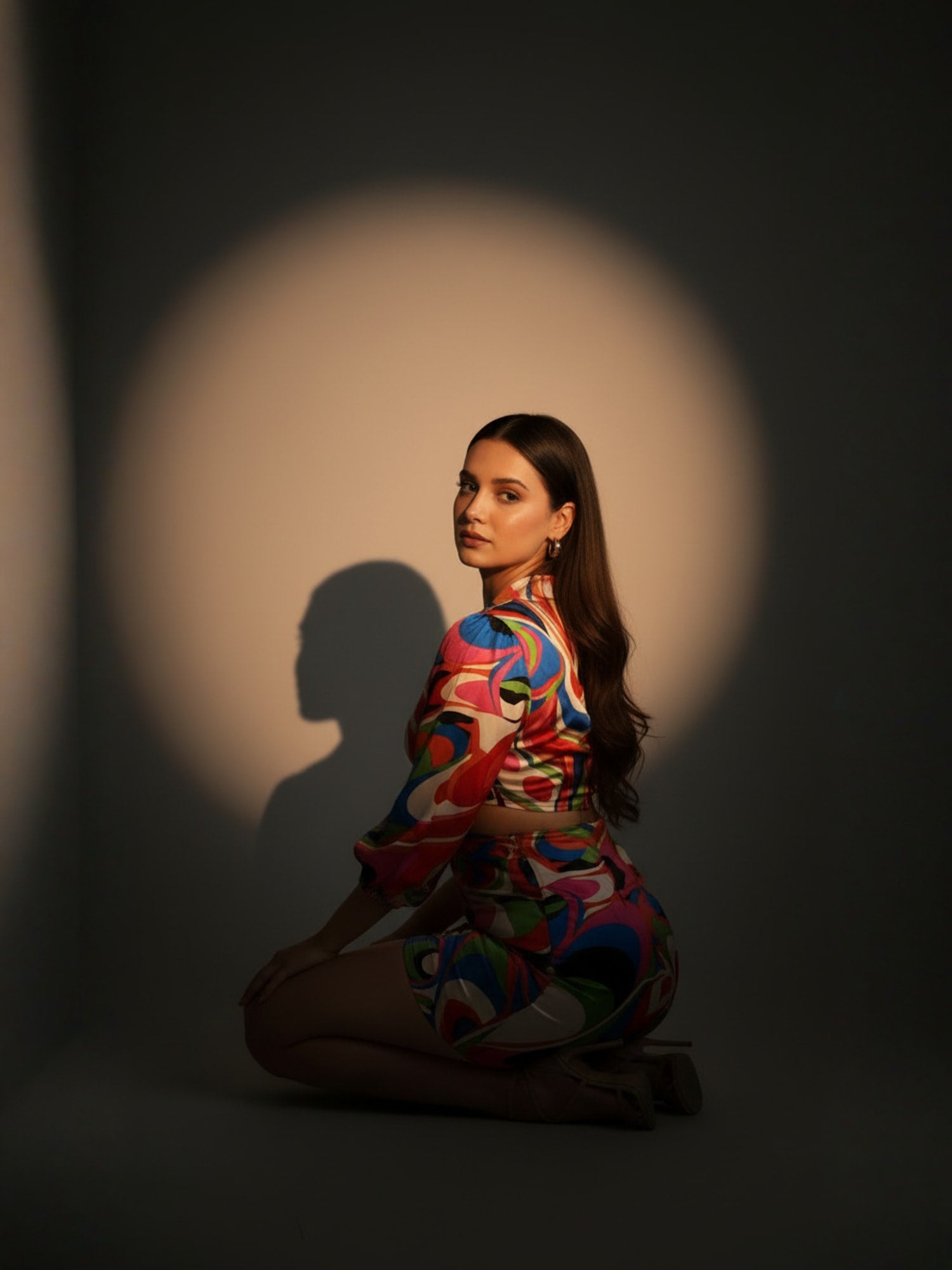 Satin Multi Abstract Side Cut Out Short Dress