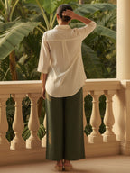 Zummer Women Off White Embroidered Cotton Co-Ord Set