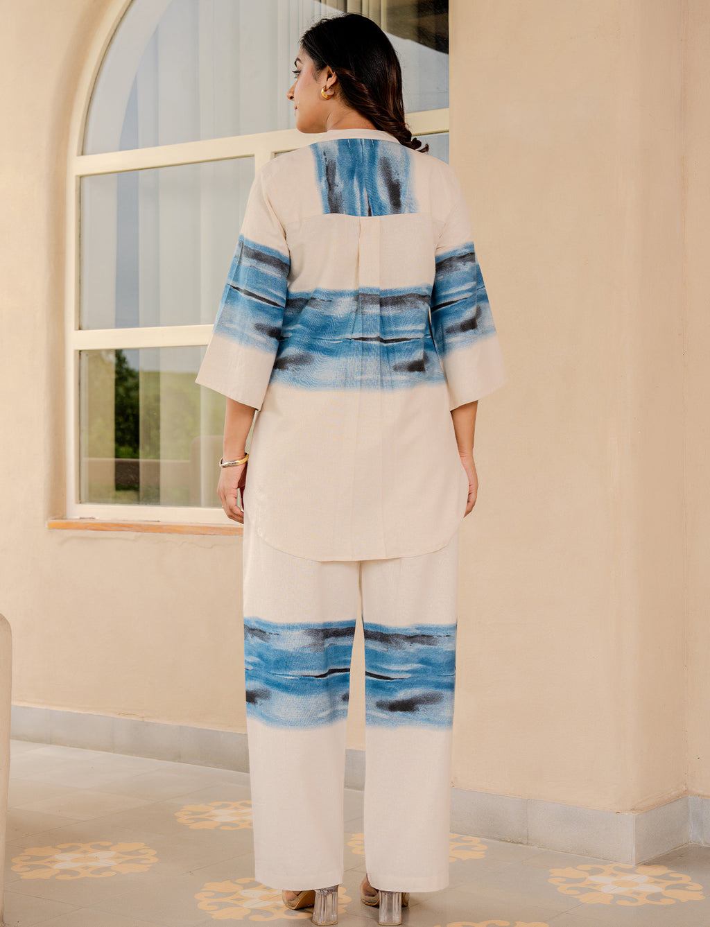 Cotton aombre printed Shirt With Trouser Co-Ords Set