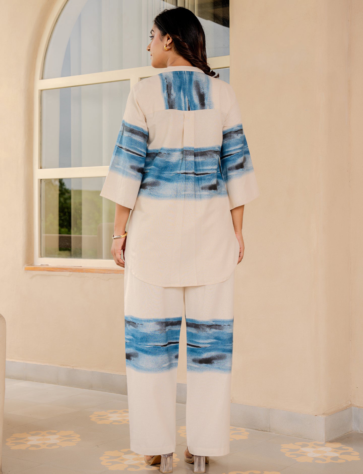 Cotton aombre printed Shirt With Trouser Co-Ords Set