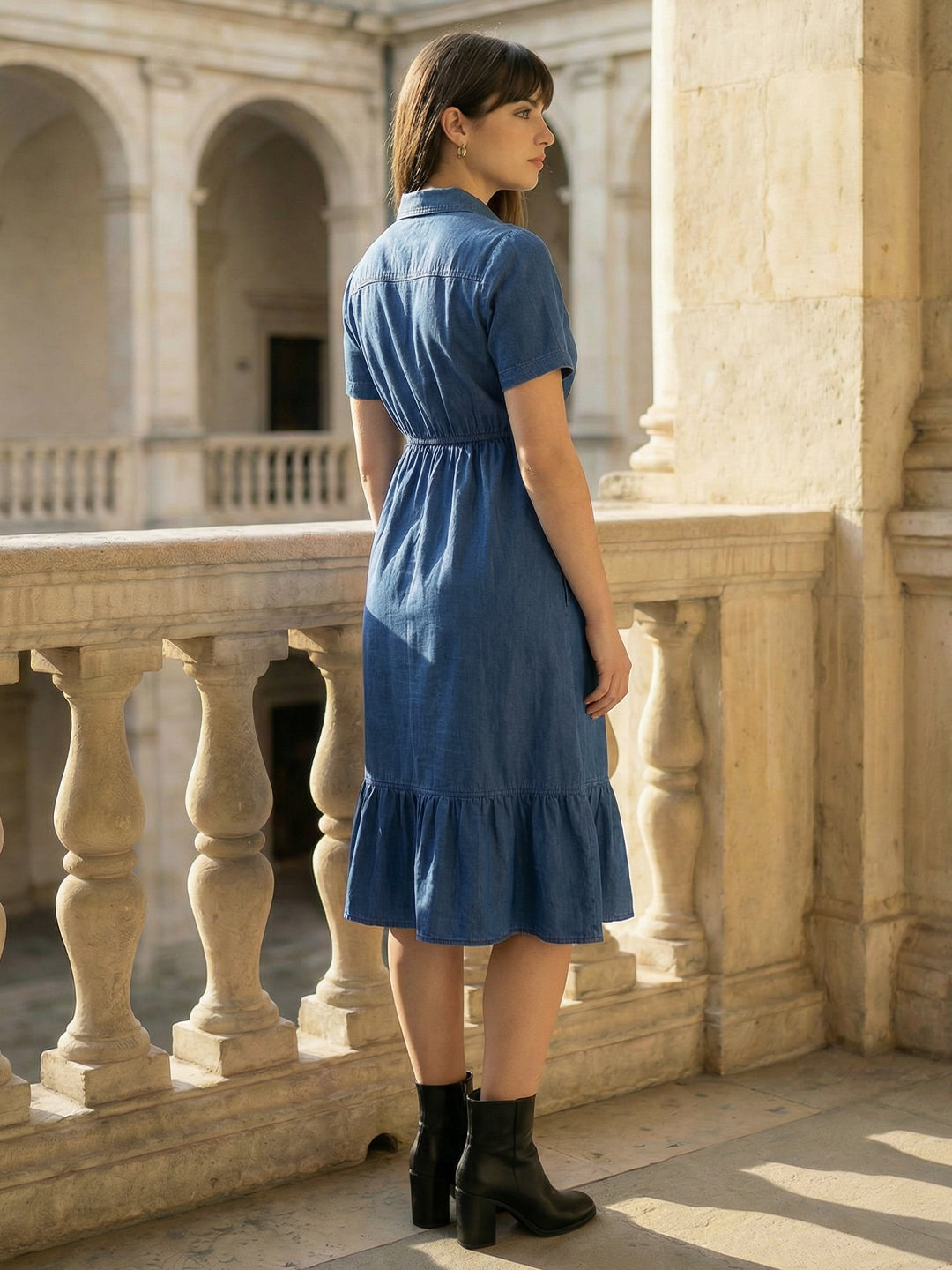 Zummer Women Blue Denim Shirt Dress