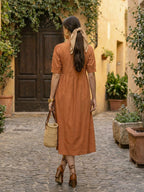 Zummer Women Floral Cotton Empire Midi Dress