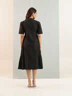 Zummer Black Cotton Shirt Dress