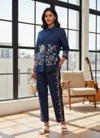 Cotton Embroidered Shirt With TrouserCo-Ords Set