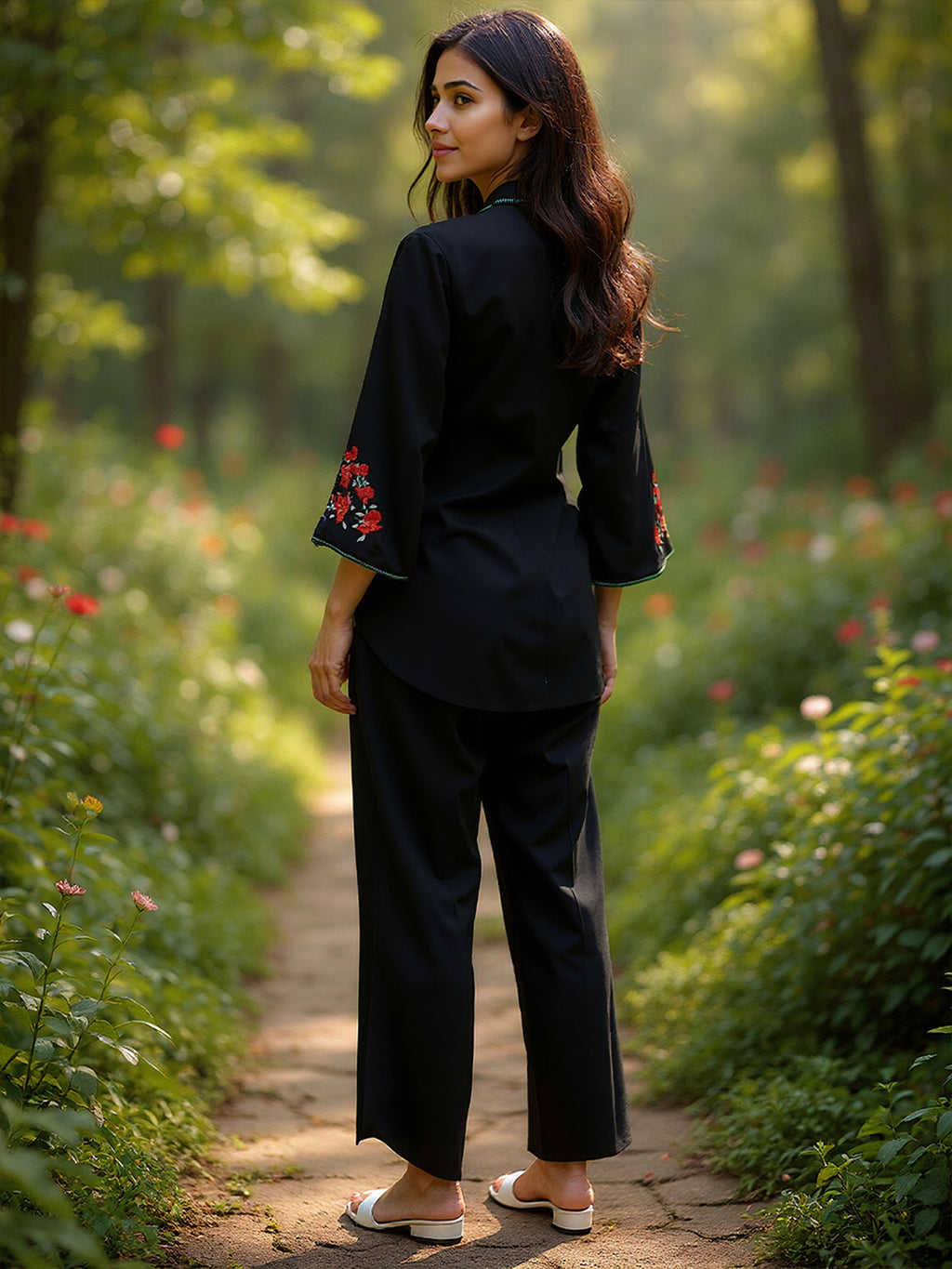 Cotton Embroidered Shirt With TrouserCo-Ords Set