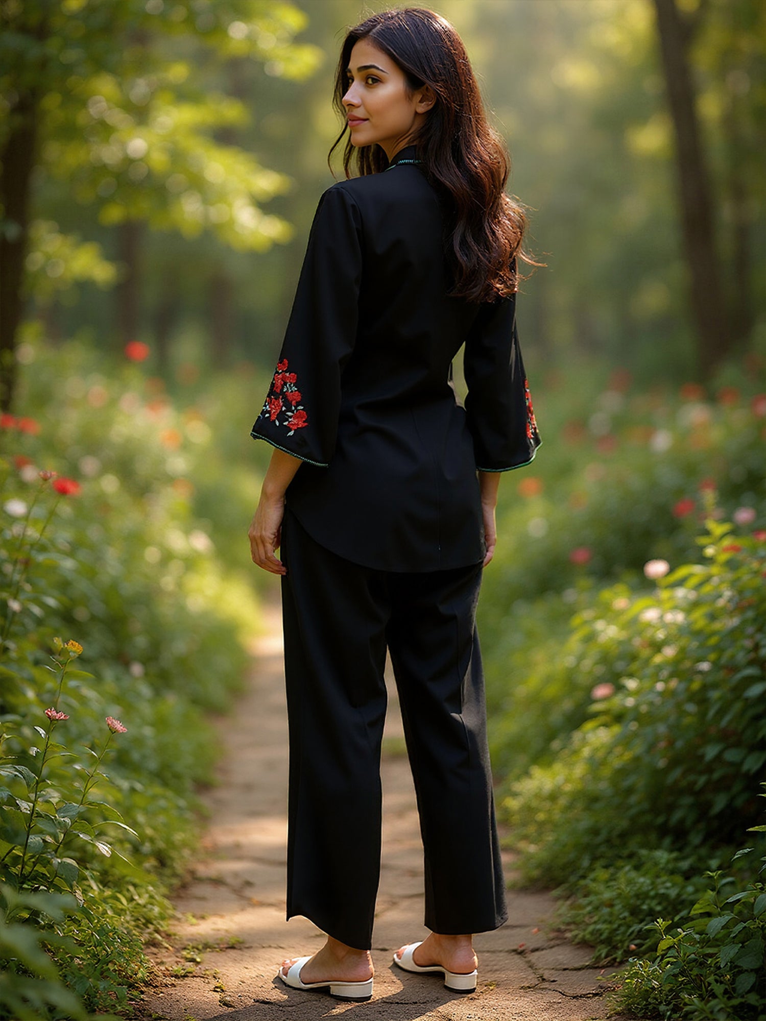 Cotton Embroidered Shirt With TrouserCo-Ords Set