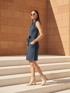 Blue Blast Denim Sleeveless Mini Dress