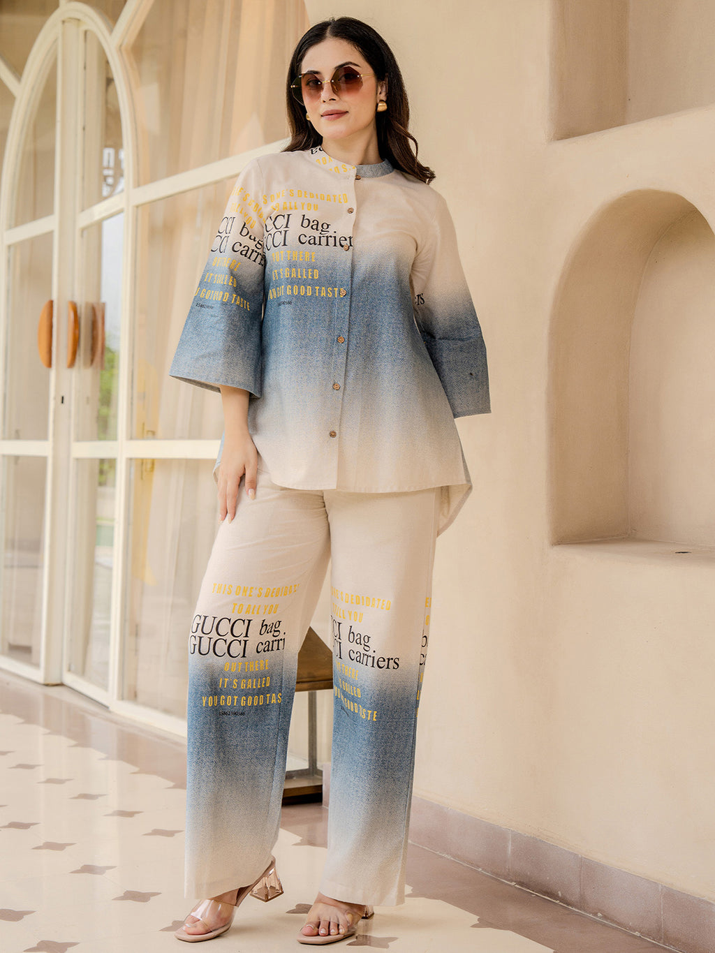 Cotton graphic printed Shirt With Trouser Co-Ords Set