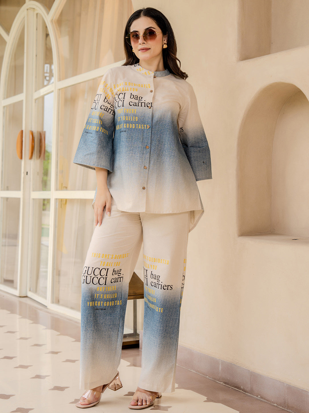 Cotton graphic printed Shirt With Trouser Co-Ords Set