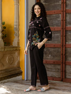 Cotton Embroidered Shirt With TrouserCo-Ords Set