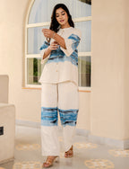 Cotton aombre printed Shirt With Trouser Co-Ords Set