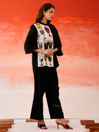 Cotton Hand Painted Shirt With Trouser Co-Ords Set
