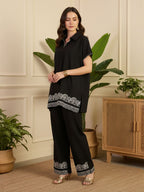 Black Printed Tunic & Palazzo Co-Ord Set