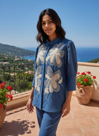 Cotton Embroidered Shirt With TrouserCo-Ords Set