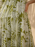 Tropical Print Fit & Flare Midi Dress