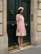 Zummer Embroidered Shirt Dress – Peach