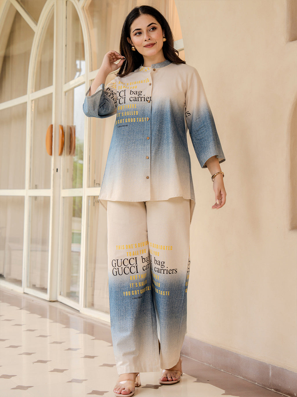 Cotton graphic printed Shirt With Trouser Co-Ords Set