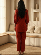 Cotton Embroidered Shirt With TrouserCo-Ords Set