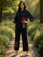 Cotton Embroidered Shirt With TrouserCo-Ords Set