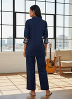 Cotton Embroidered Shirt With TrouserCo-Ords Set