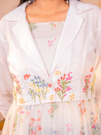 Zummer White Floral Maxi Dress with Jacket