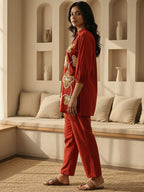 Cotton Embroidered Shirt With TrouserCo-Ords Set