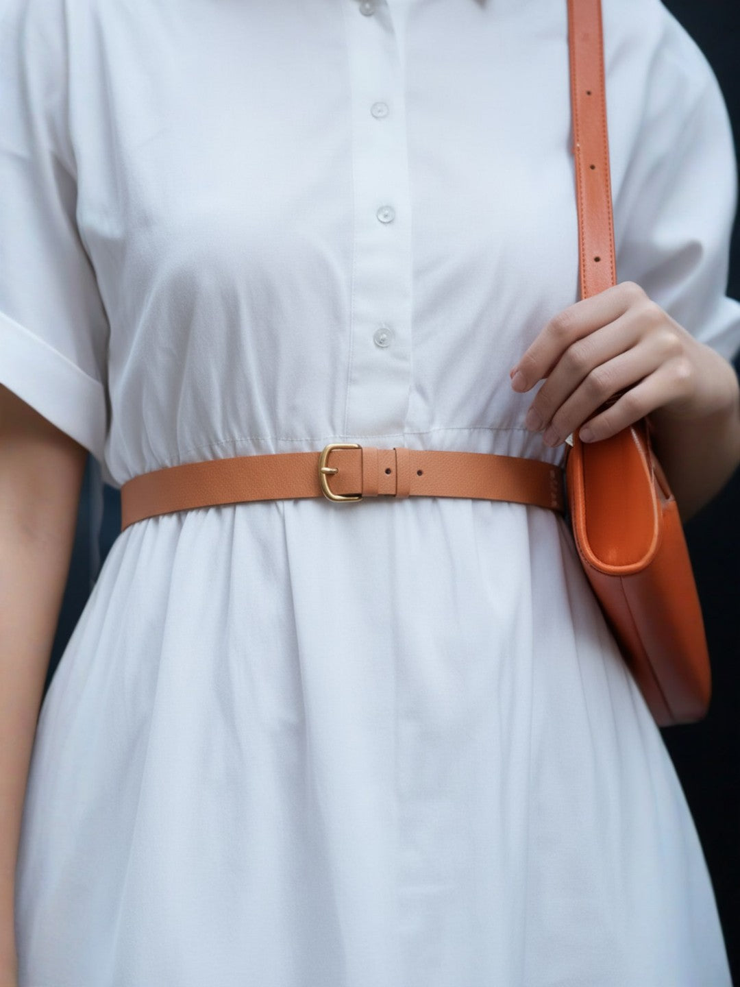 White Poplin Shirt Midi Dress