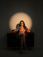 Satin Multi Abstract Side Cut Out Short Dress