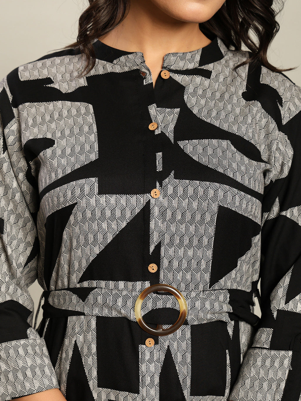 Rayon Printed Fit And Flare Midi Dress