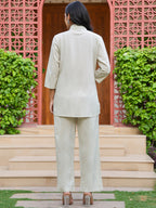 Cotton Embroidered Tunic With Trouser Co-Ords Set